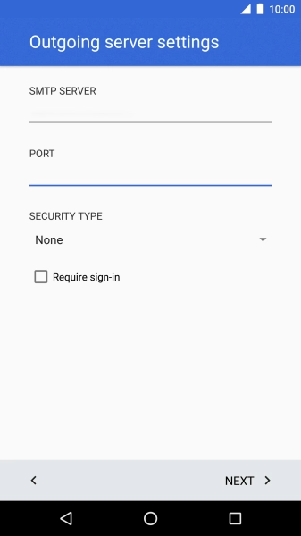 Press Require sign-in to turn the function on or off. Please note that if you're using Vodafone's outgoing server, turn off SMTP authentication and leave the username and password fields empty.