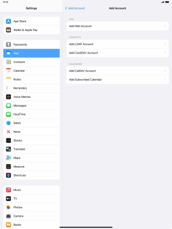Press Add Mail Account.