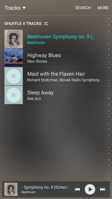 Press the required audio file.