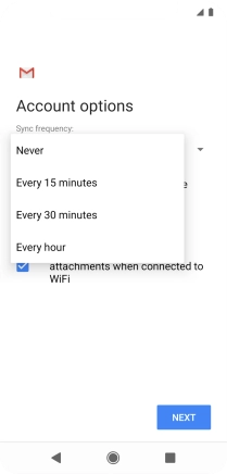 Press the required setting.
