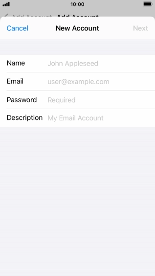 Press Name and key in the required sender name.