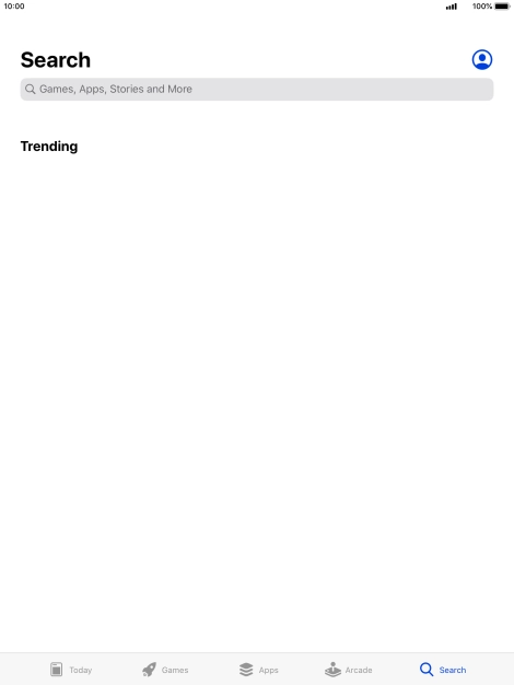 Press the search field.