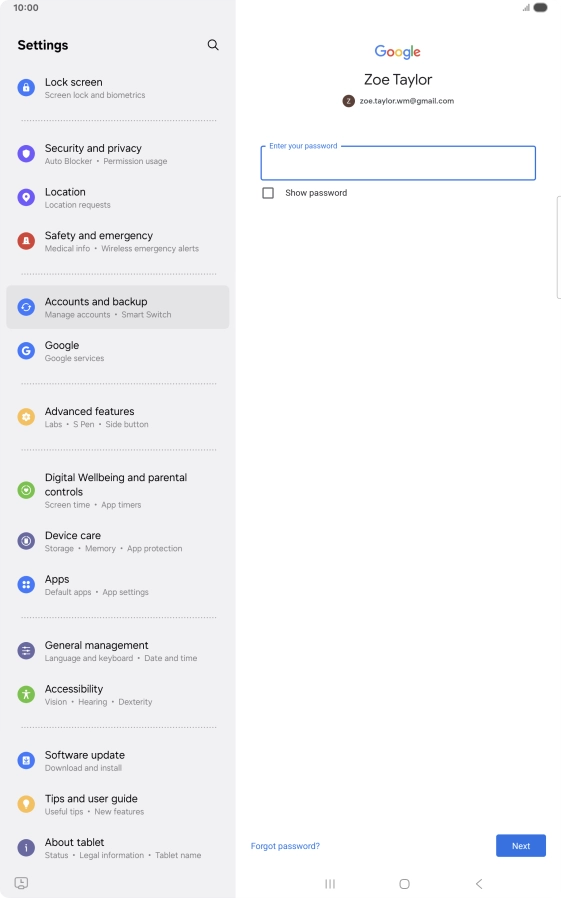 Press the field below 