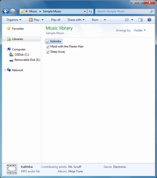 Highlight the required file and move or copy it to the required location.
