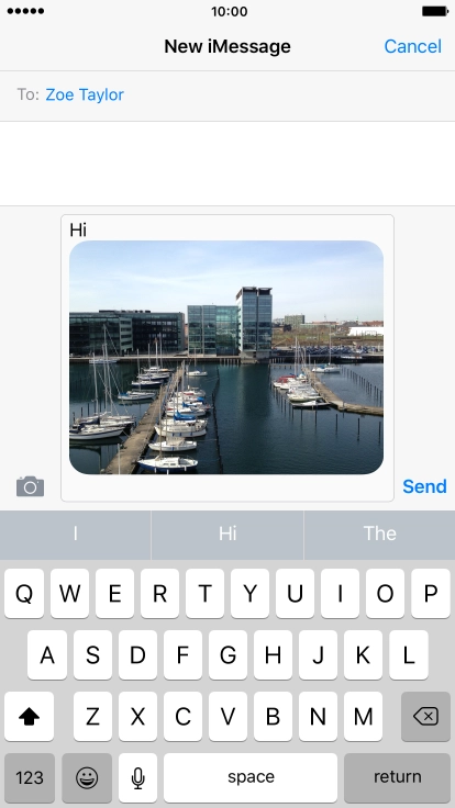 Press Send when you've finished your iMessage.