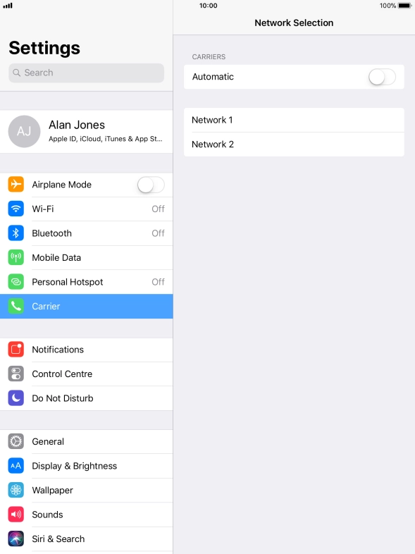 Press the indicator next to 