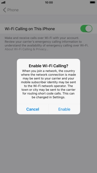 If you turn on the function, press Enable.