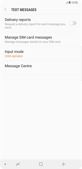 Press Message Centre.