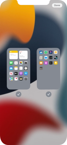 Press the fields below the required home screens to select or deselect them.