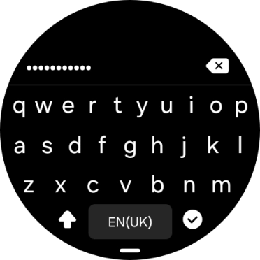 Key in the password for the Wi-Fi network and press the confirm icon.