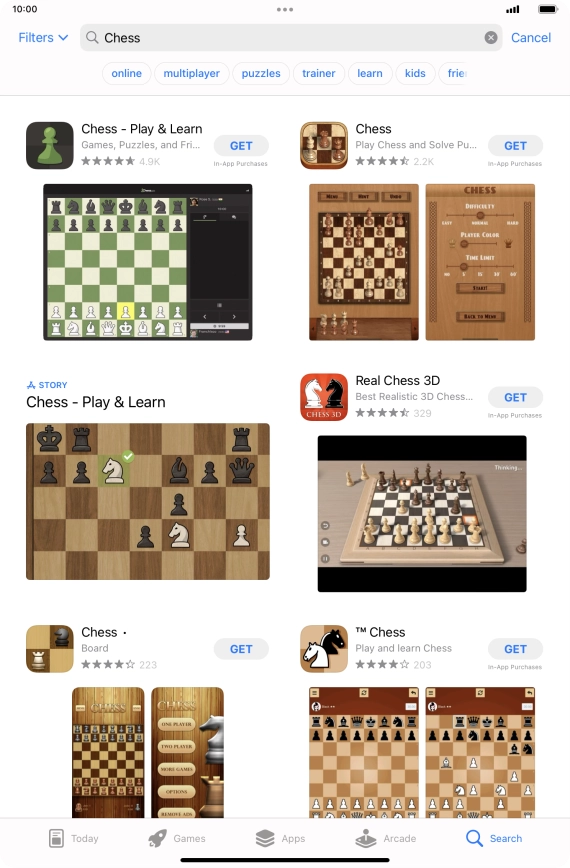 Press the required app.