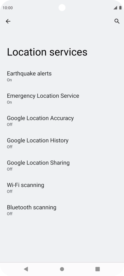 Press Google Location Accuracy.