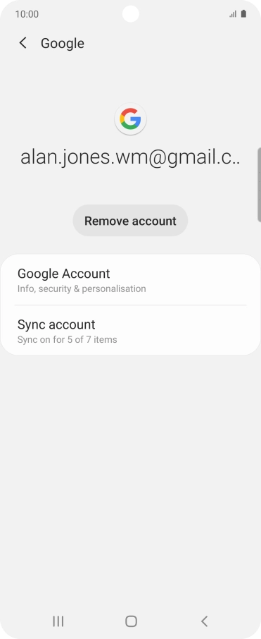 Press Sync account.