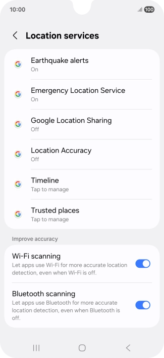 Press Location Accuracy.