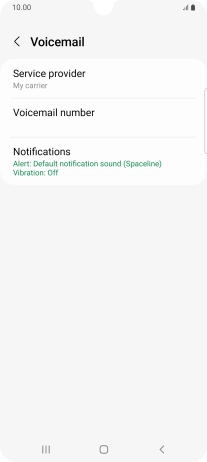 Press Voicemail number.