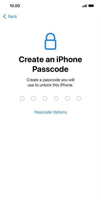 Press Passcode Options.