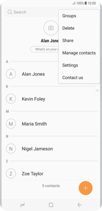 Press Manage contacts.