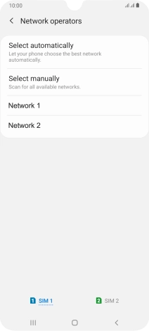 Press the required network.