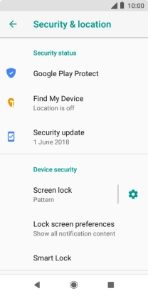 Press Screen lock and key in the current phone lock code.