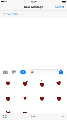 Press the send icon when you've finished your iMessage.