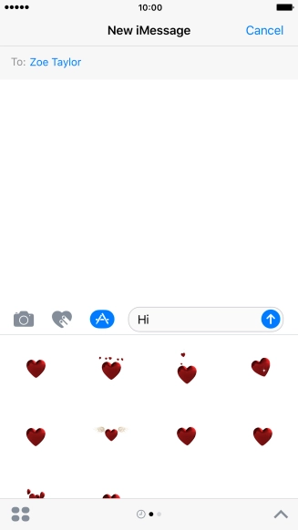 Press the send icon when you've finished your iMessage.
