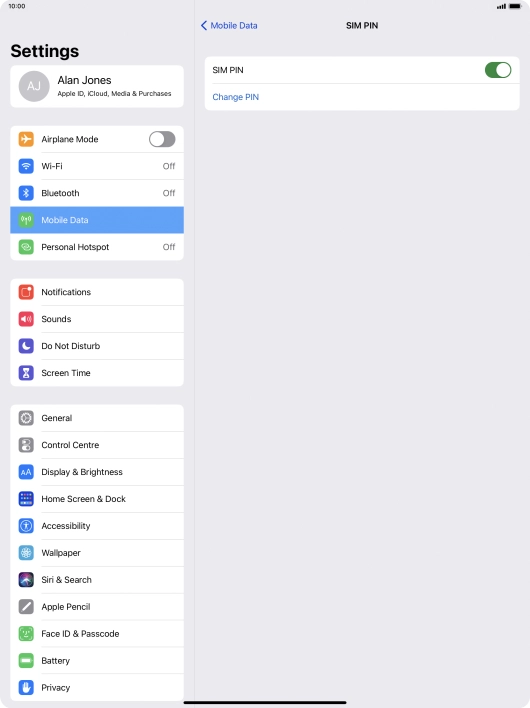 Press the indicator next to 