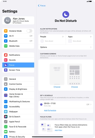 Press People and follow the instructions on the screen to select which contacts you would like to receive calls and notifications from when Do Not Disturb is turned on.