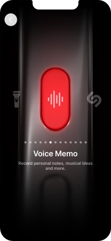 Slide your finger right or left on the screen to select the required function.