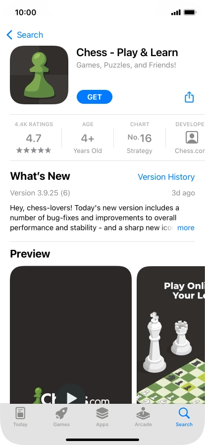 Press GET and follow the instructions on the screen to install the app.