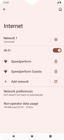Press the required Wi-Fi network.