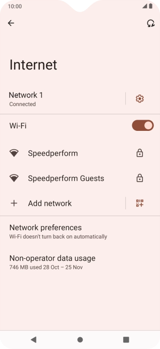 Press the required Wi-Fi network.