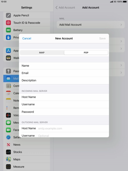 Press Host Name and key in the name of your email provider's outgoing server. Please note that if you can't send email messages when using your email provider's outgoing server, key in smtp.vodafone.net.au (Vodafone's outgoing server).