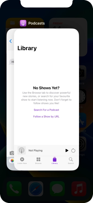 Slide upwards on the required application to end it.