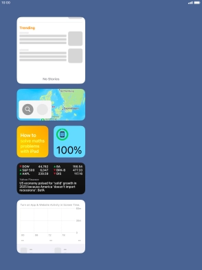Slide your finger up or down on the screen to see more widgets.