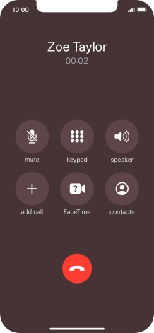 Press the end call icon to end the call.