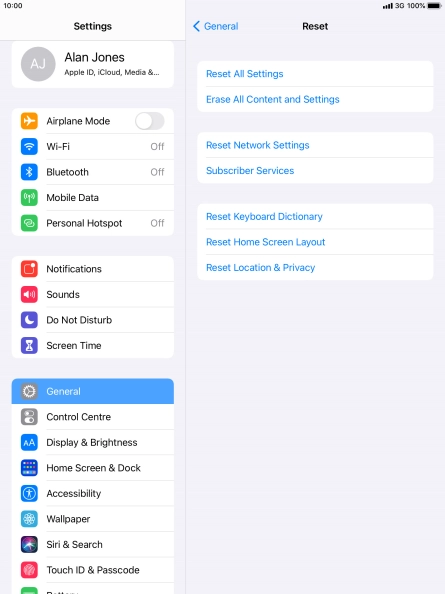 Press Reset All Settings.