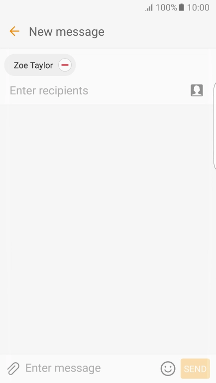 Press the text input field and write the text for your picture message.