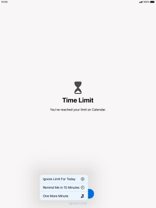 Press the required setting.