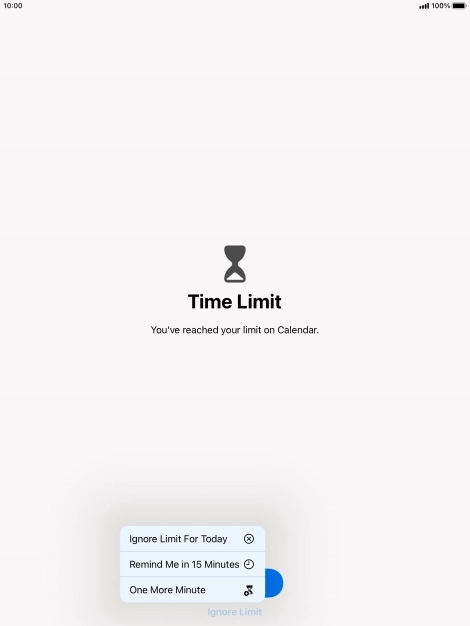 Press the required setting.