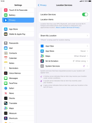 Press the required application.