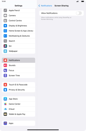Press the indicator next to 