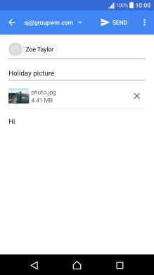 Press SEND when you've finished your email message.