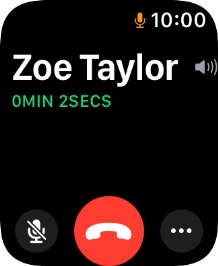 Press the end call icon to end the call and return to the home screen.