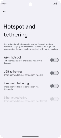 Press Wi-Fi hotspot.