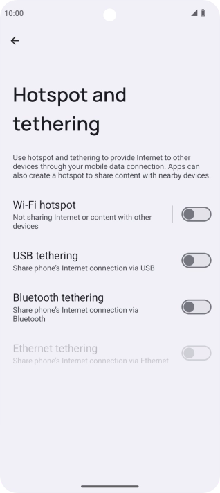 Press Wi-Fi hotspot.