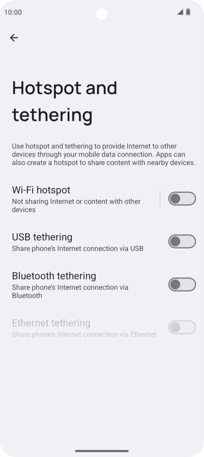 Press Wi-Fi hotspot.
