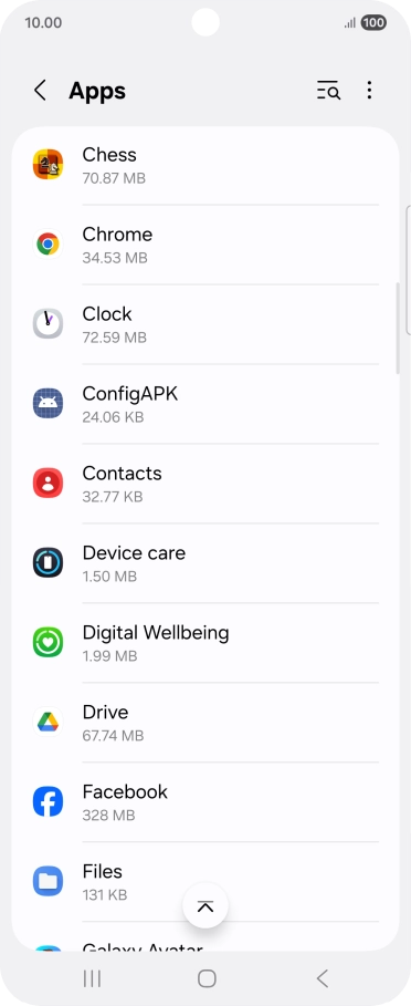 Press the required app.