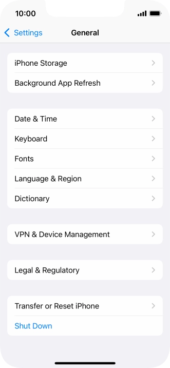 Press Transfer or Reset iPhone.
