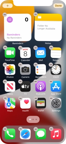Press the home screen icon.