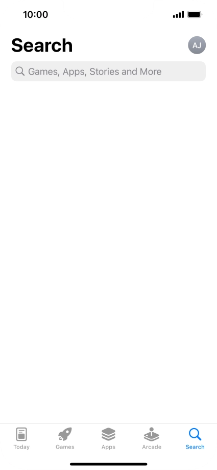 Press the search field and key in the name or subject of the required app.